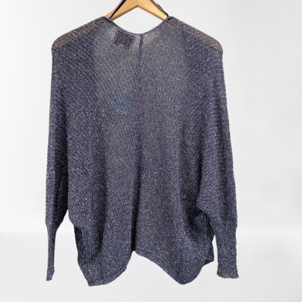 NEW Hayden Los Angeles Semi-Sheer Dolman Sleeve Cardigan Sweater Blue Medium - Picture 7 of 7